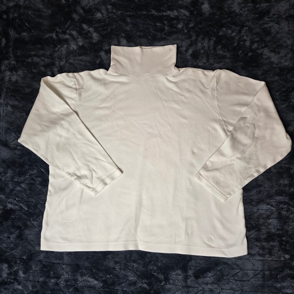 Brooks Brothers 346 100% Cotton Turtleneck Shirt White Long Sleeve - Size XL